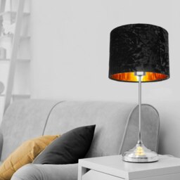 "Rackhams Modern Black Crushed Velvet 8"" Table/Pendant Lampshade with Shiny Copper Inner" - thumbnail 5