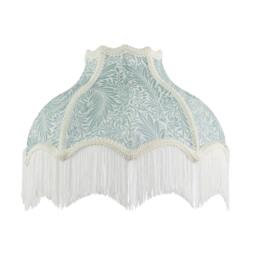 Rackhams Classic Victorian Lamp Shade in Light Emerald Green Velvet with Trims