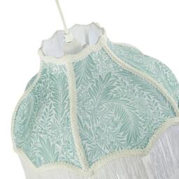 Rackhams Classic Victorian Lamp Shade in Light Emerald Green Velvet with Trims - thumbnail 3