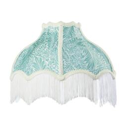 Rackhams Classic Victorian Lamp Shade in Light Emerald Green Velvet with Trims - thumbnail 4