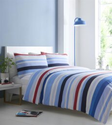 Rackhams Simply Stripes Duvet Cover Set Bedding - Charcoal - Single - thumbnail 5