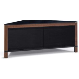 "Rackhams VOLANS Tru-Corner Remote Friendly Doors Walnut/Black Reversible Panel LCD/Plasma/LED TV up to 42"" Corner TV Cabinet" - thumbnail 4