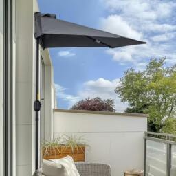 Rackhams 2.7m Metal Frame Garden Furniture Parasol Half Round Umbrella