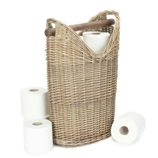 Rackhams Wicker Bathroom Toilet Roll Holder