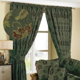 Rackhams Zurich Pencil Pleat Curtains - Green - 66x72 (168x183cm) - Green - 100% Polyester