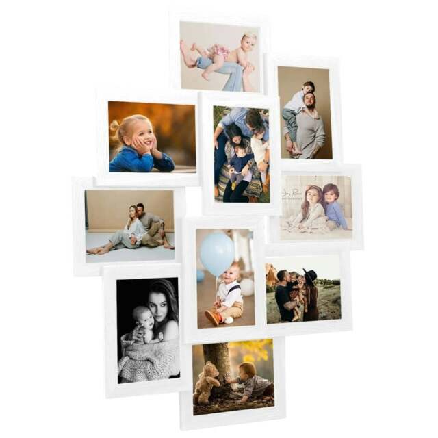 Rackhams Collage Photo Frame for 10x(13x18 cm) Picture White MDF - MDF, PS (polystyrene)