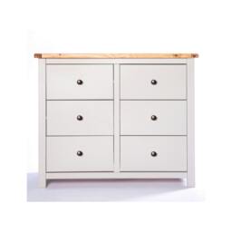 Rackhams Argenta 6 Drawer Chest of Drawers Brass Knob - Light Grey - thumbnail 2