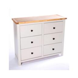 Rackhams Argenta 6 Drawer Chest of Drawers Brass Knob - Light Grey - thumbnail 3