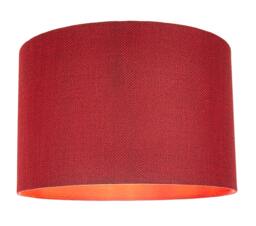 Rackhams Contemporary and Sleek Red Plain Natural Linen Fabric Drum Lamp Shade 60w Max - thumbnail 3