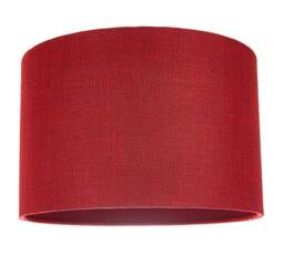Rackhams Contemporary and Sleek Red Plain Natural Linen Fabric Drum Lamp Shade 60w Max - thumbnail 1