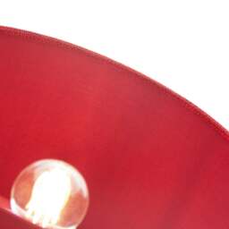 Rackhams Contemporary and Sleek Red Plain Natural Linen Fabric Drum Lamp Shade 60w Max - thumbnail 4