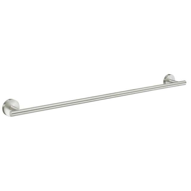 "Rackhams Brushed Nickel Single Towel Rail 64.8cm/25.5"" Wall Mounted with Concealed Screws Bathroom Towel Holder" - image 1