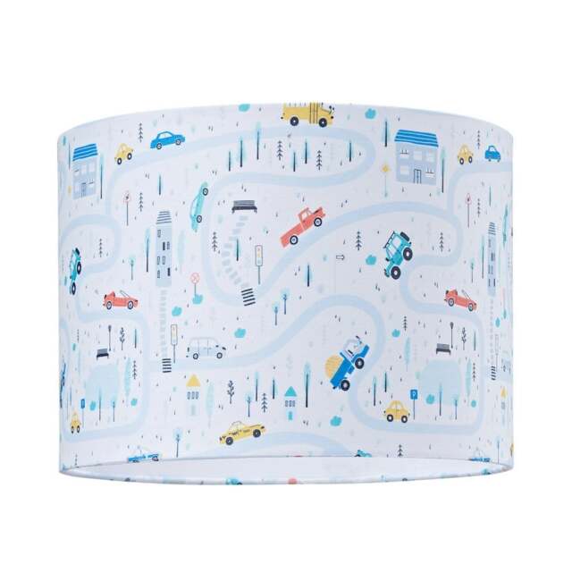 Rackhams Children's Play Village Lamp Shade - Town City Car Roads Map with Cars & Trucks - image 1