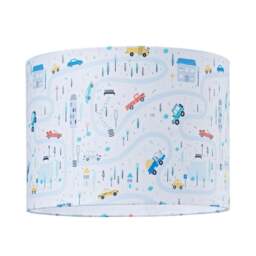 Rackhams Children's Play Village Lamp Shade - Town City Car Roads Map with Cars & Trucks - thumbnail 1