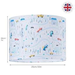 Rackhams Children's Play Village Lamp Shade - Town City Car Roads Map with Cars & Trucks - thumbnail 6