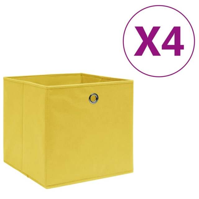 Rackhams Storage Boxes 4 pcs Non-woven Fabric 28x28x28 cm Yellow