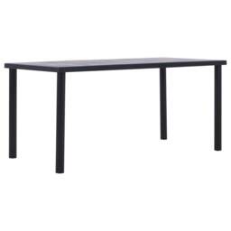 Rackhams Dining Table Black and Concrete Grey 160x80x75 cm MDF - Black - MDF, metal