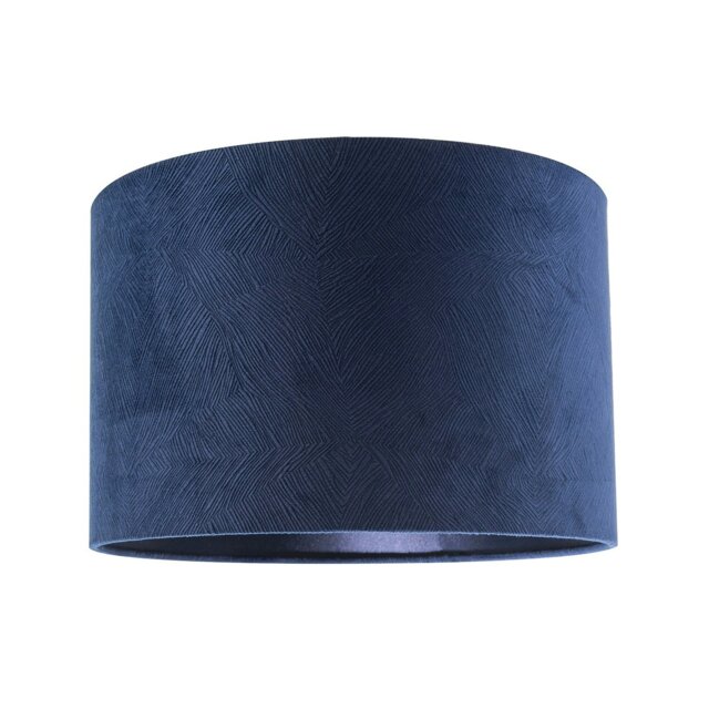 Rackhams Contemporary Thin Lined Midnight Blue Velvet Fabric Round Lamp Shade - image 1