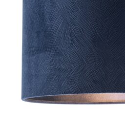 Rackhams Contemporary Thin Lined Midnight Blue Velvet Fabric Round Lamp Shade - thumbnail 5