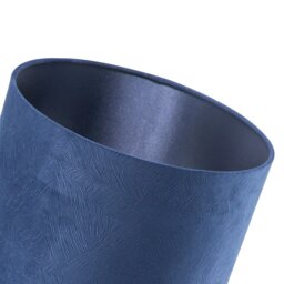 Rackhams Contemporary Thin Lined Midnight Blue Velvet Fabric Round Lamp Shade - thumbnail 4