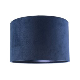 Rackhams Contemporary Thin Lined Midnight Blue Velvet Fabric Round Lamp Shade - thumbnail 1