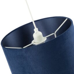 Rackhams Contemporary Thin Lined Midnight Blue Velvet Fabric Round Lamp Shade - thumbnail 3