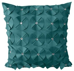 Rackhams 3D Petal Detail With Gem Stud Detail Cushion - 56cm x 56cm - Lime - thumbnail 3
