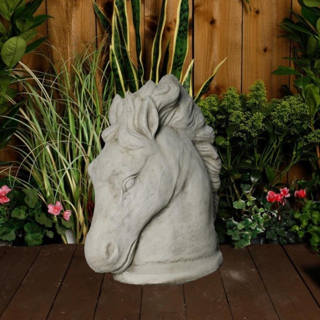 Rackhams Large Stone Cast Stallion Horse Head Garden Statue - image 1