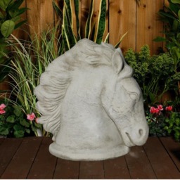 Rackhams Large Stone Cast Stallion Horse Head Garden Statue - thumbnail 5