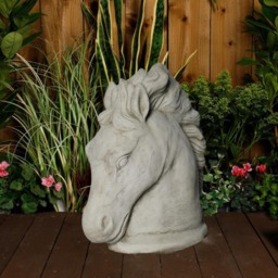 Rackhams Large Stone Cast Stallion Horse Head Garden Statue - thumbnail 4