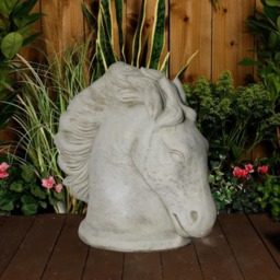 Rackhams Large Stone Cast Stallion Horse Head Garden Statue - thumbnail 3