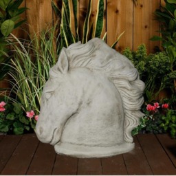 Rackhams Large Stone Cast Stallion Horse Head Garden Statue - thumbnail 2