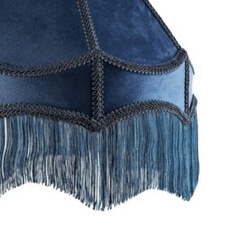 Rackhams Traditional Victorian Empire 40cm Lamp Shade in Navy Midnight Blue with Tassels - thumbnail 3
