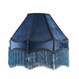 Rackhams Traditional Victorian Empire 40cm Lamp Shade in Navy Midnight Blue with Tassels - thumbnail 1