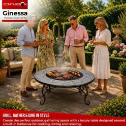 Rackhams Fireology GINESSA Sumptuous Garden and Patio Round Heater, Fire Pit, Brazier, Coffee Table, Barbecue and Ice Bucket - thumbnail 2