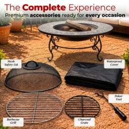 Rackhams Fireology GINESSA Sumptuous Garden and Patio Round Heater, Fire Pit, Brazier, Coffee Table, Barbecue and Ice Bucket - thumbnail 6
