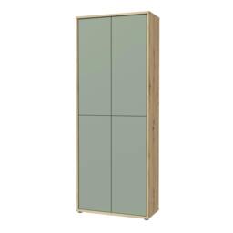 "Rackhams Alice Springs Shoe Cabinet with 4 Doors Push-to-Open in Artisan Oak and Sage Green Doors - Matt - Standard - Artisan Oak & Sage Green " - thumbnail 4
