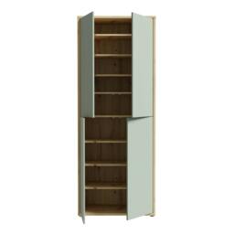 "Rackhams Alice Springs Shoe Cabinet with 4 Doors Push-to-Open in Artisan Oak and Sage Green Doors - Matt - Standard - Artisan Oak & Sage Green " - thumbnail 6