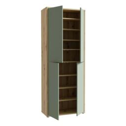 "Rackhams Alice Springs Shoe Cabinet with 4 Doors Push-to-Open in Artisan Oak and Sage Green Doors - Matt - Standard - Artisan Oak & Sage Green " - thumbnail 5