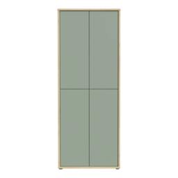 "Rackhams Alice Springs Shoe Cabinet with 4 Doors Push-to-Open in Artisan Oak and Sage Green Doors - Matt - Standard - Artisan Oak & Sage Green " - thumbnail 3