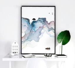 Rackhams Art prints set of 3 - Japanese Sunset art prints - A2 16.54 x 23.39 in / 42 x 59.4 cm - Satin Photo paper 280 gsm - Oak Frame - thumbnail 6