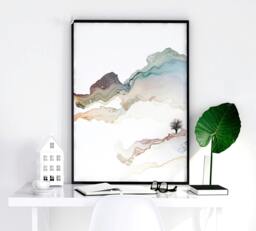 Rackhams Art prints set of 3 - Japanese Sunset art prints - A2 16.54 x 23.39 in / 42 x 59.4 cm - Satin Photo paper 280 gsm - Oak Frame - thumbnail 5