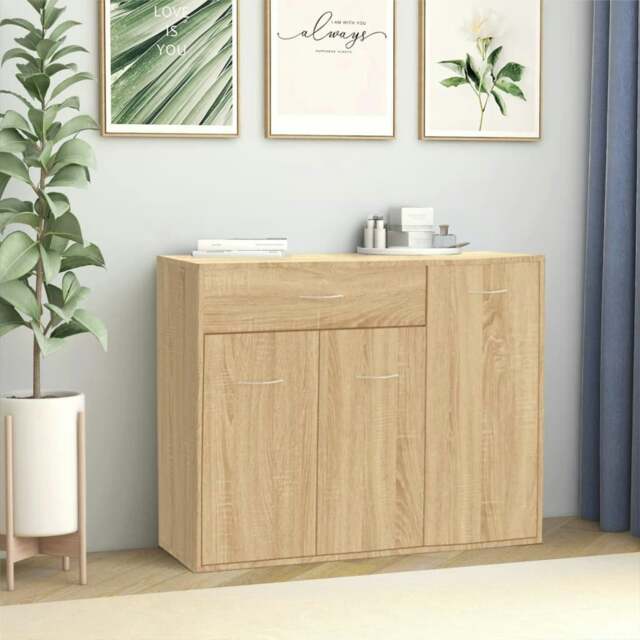 Rackhams Sideboard Sonoma Oak 88x30x70 cm Engineered Wood - Brown - Engineered wood