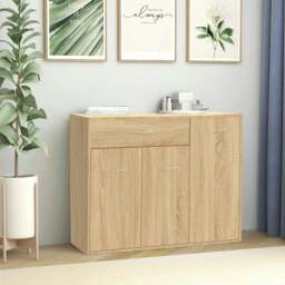 Rackhams Sideboard Sonoma Oak 88x30x70 cm Engineered Wood - Brown - Engineered wood