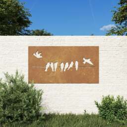Rackhams Garden Wall Decoration 105x55 cm Corten Steel Bird Design - thumbnail 1