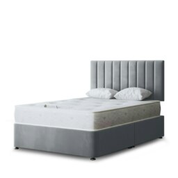 Rackhams Amelia Divan Bed with Upholstered Headboard - Four Drawers - Silver - King - thumbnail 2