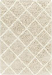 Rackhams Urban Shag-Geometric Beige Ivory Cream Soft Plush Pile Rug - 200 x 290 cm - thumbnail 2