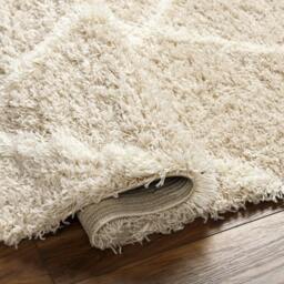 Rackhams Urban Shag-Geometric Beige Ivory Cream Soft Plush Pile Rug - 200 x 290 cm - thumbnail 4
