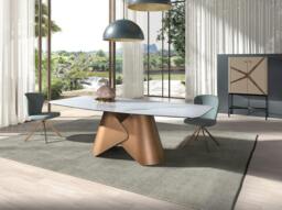 Rackhams Tall Sideboard in Leatherette, Walnut and Black Steel 3280 - thumbnail 4