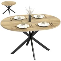 Rackhams Extendable Dining Table for 4-6 with X-Shape Base, Natural Wood - thumbnail 2